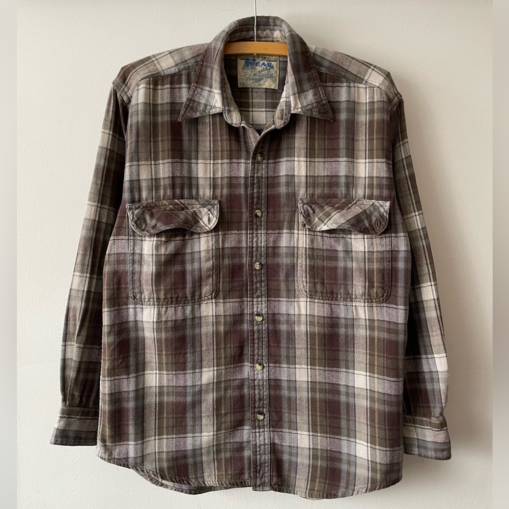 Vintage 90s Plaid Brown Essential Flannel